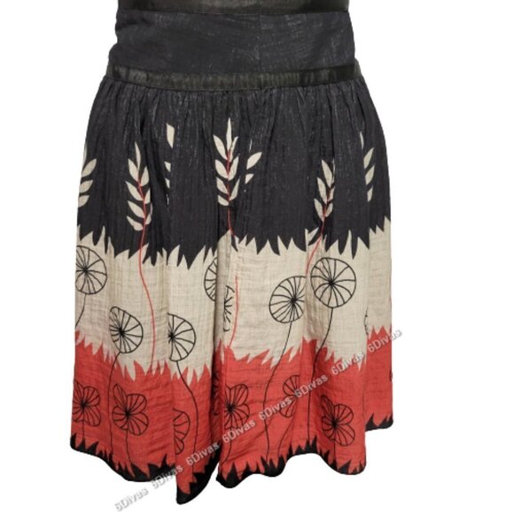 Pleated Flare Short Skirt Floral Motif - Size M - Picture 2 of 12